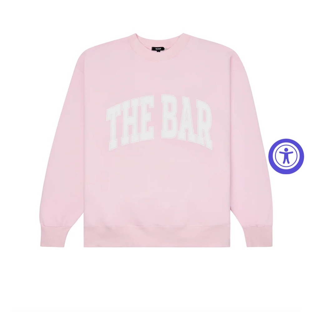 The Bar Pink Varsity Crewneck Sweatshirt